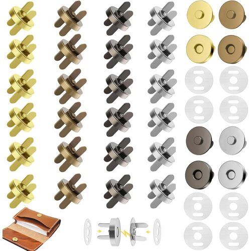 KALANKA-Fermoir Magnétique Bouton 24 Pièces ¿ 4 Couleurs, Bouton Pression Aimanté Circulaire pour Sacs à Main, Manteaux, Vestes, Coupe-Vent, Portefeuilles et Sac à Dos, Pratique et Durable