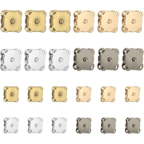 Kalanka-24 Sets Bouton Pression Aimanté 14mm Et 18mm Fermoir Magnetique Pour Sac 2 Tailles Bouton Aimanté Couture Pression Aimanté Couture Pour Bricolage Sacs À Main Vêtements Vestes