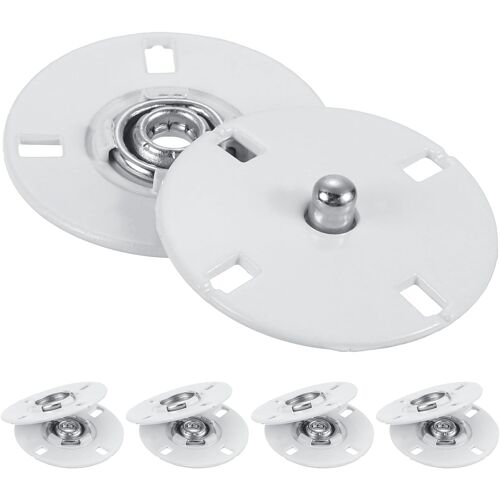 KALANKA-5 Pièces de Boutons Pression, Boucles Invisibles en Métal, Boutons-Pression pour Vêtements en Cuir, Couture (Blanc, 25 mm)