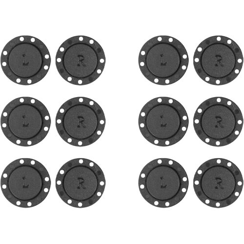 KALANKA-Lot de 6 paires de boutons magnétiques noirs avec lettres - Boucles cousues et cachées pour vêtements DIY