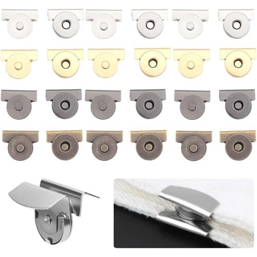 KALANKA-12 Paires Boutons Pression Aimantés, Fermeture Magnétique Sans Couture, Boutons Pression Métalliques pour Couture, Clips de Fermeture pour Sacs, Fermeture pour Rideaux et Accessoires, Aimants