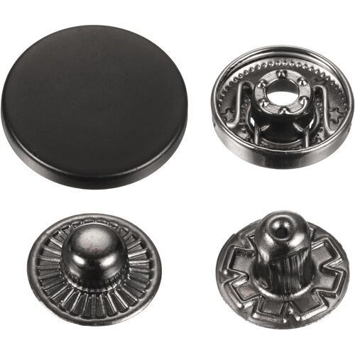 Kalanka-30 Jeux De Boutons-Pression 20mm Boutons À Pression Métalliques En Alliage À Coudre Pour Manteaux Cuirs Toile De Bateau Marine, Noir Foncé