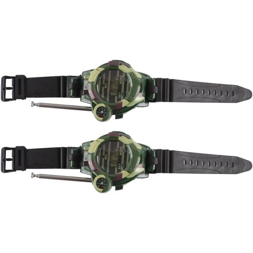 Kalanka-Lot De 2 Montres Connectées 7 En 1, Talkie-Walkie, Emballage Blister Double Vert, Portée 150 M, Avec Interphone, Loupe, Boussole, Réflecteur, Compartiment Secret, Éclairage Nocturne