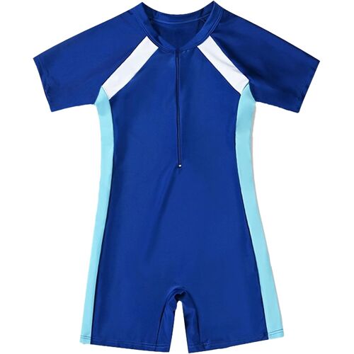 Kalanka-Maillot De Bain Fille Une Pièce Manches Courtes Rashguard Maillot De Bain Enfant 1 Pièce Combinaison De Natation Pour Filles Surf Natation Séchage Rapide Pour Filles Enfant 12-16 Ans