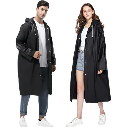 KALANKA-2 Pièces Poncho Réutilisable, Impermeable Cape de Pluie Léger pour Femmes et Hommes, Idéal pour Concerts, Festivals et Voyages