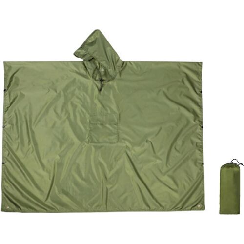Kalanka-Poncho Pluie Imperméable Avec Capuche,Poncho/Tapis De Camping/Ombre De Camping Multifonctions 3 En 1,Poncho Imperméable Unisexe Ponchopluie Réutilisable,Cape De Pluie Pour Moto/Vélo,Vert