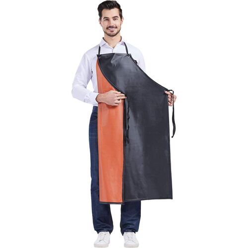 KALANKA-Tablier de Travail Mince PVC Poids léger Unisexe Imperméable Tablier de jardin d'Abattoir d'Usine Résistant
