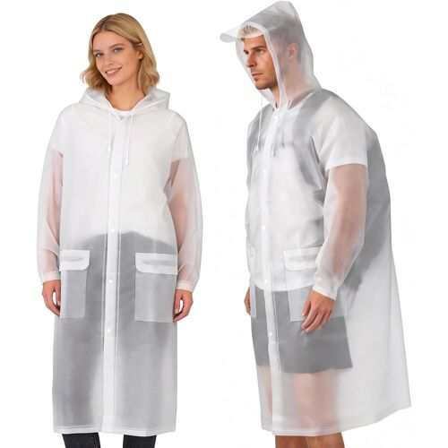 Kalanka-Poncho De Pluie Imperméable Eva - Réutilisable Avec Capuche Unisexe, 2 Poches Et Sac De Rangement Pour Festivals, Camping Et Randonnée
