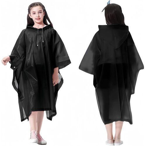 Kalanka-Réutilisable Cape De Pluie Enfant, 2 Pièces Poncho De Pluie Imperméable Pour Enfant, Eva Manteau De Pluie À Capuche Pour Garçons Filles