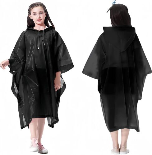 Kalanka-Réutilisable Cape De Pluie Enfant, 2 Pièces Poncho De Pluie Imperméable Pour Enfant, Eva Manteau De Pluie À Capuche Pour Garçons Filles