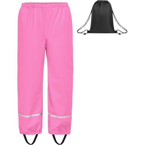 KALANKA-Pantalon de Pluie Enfants, Pantalon de Pluie Imperméable et Coupe-Vent Unisexe - Léger Non Doublé - Respirant pour Garçons et Filles(Bleu Marine,98 162)