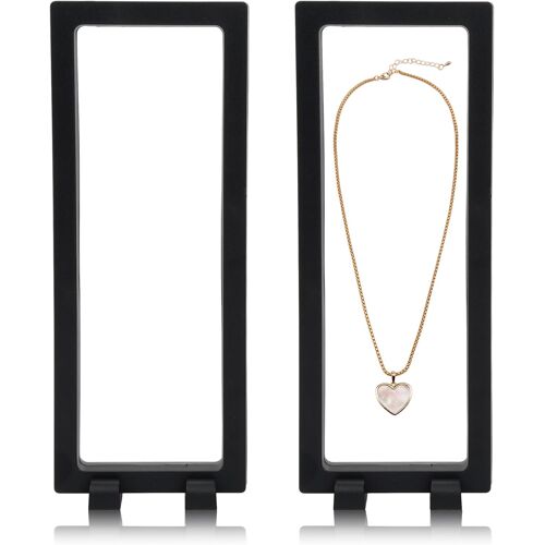 Kalanka-2 Pièces Cadre Flottant 3d Flottant Présentoirs Cadre Flottant De Pièce Monnaie 3d Vitrine Flottante Transparents Flottante Présentoir Pour Affichage Anneau Pendentif Bijoux Monnaie, Médaillo