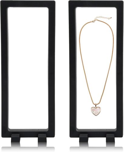 Kalanka-2 Pièces Cadre Flottant 3d Flottant Présentoirs Cadre Flottant De Pièce Monnaie 3d Vitrine Flottante Transparents Flottante Présentoir Pour Affichage Anneau Pendentif Bijoux Monnaie, Médaillo