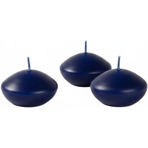 KALANKA-Bougies flottantes diamètre 4,5 cm hauteur 2,7 cm - 20 pièces - Couleur bleu nuit -