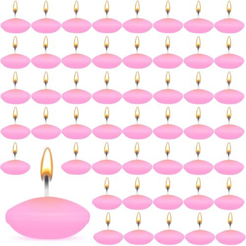 KALANKA-50 Pièces Bougies Flottantes, Pas de Parfum Bougies Flottantes, Décorer Bougie Flottante, pour Piscine de Mariage, Baignoire de la Saint-Valentin, Dîner, Décoration de Noël (Rose)