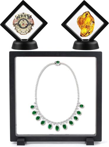 Kalanka-Cadre Flottant Support Titulaire Grand Cadre Flottant Transparent Bijoux Boîte Vitrine À Suspension Supports De Présentation Flottants Pour Affichage Anneau Pendentif Bracelet Bijoux (B)