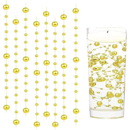 KALANKA-20 Pièces Perles D'Eau Doré Bougies Flottantes Perle D'Eau Perles Artificielles Bougie Flottante,pour Centres Table Décorations Pearl Vase Fillers Mariages Fête Arbre de Noël Décorations
