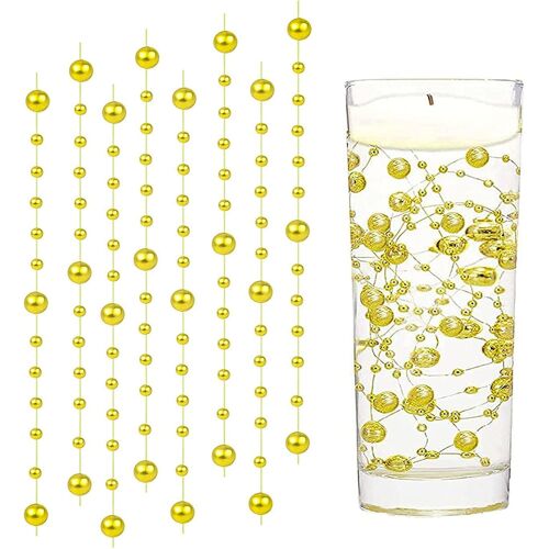 KALANKA-18 Pièces Perles d'eau Doré Bougies Flottantes Perle d'eau Bougie Flottante pour Vases Remplisseurs de Bouteilles d'eau, Mariages, Décorations de Centres de Table (1.2M)