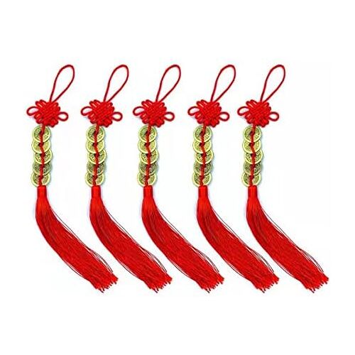 Kalanka-5 Pièces De Feng Shui Pièces Chinoises De La Chance Pièces De Feng Shui N?Ud Chinois Et Monnaie Porte-Bonheur En Forme Monnaie Pour Richesse Et De Réussite