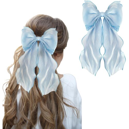 Kalanka-N?uds Pour Cheveux, N?uds Pour Cheveux Pour Femmes, Barrettes À Cheveux De Princesse, Grandes Pinces À Cheveux Pour Femmes Et Filles (Bleu) 