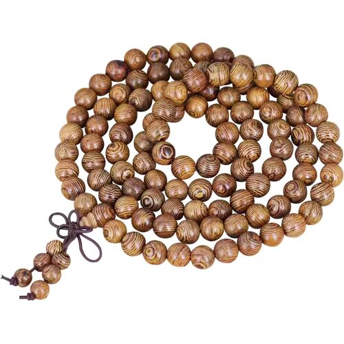 Kalanka-108 Mala Bracelet De Méditation En Bois Naturel,Collier De Prière Bouddhiste Avec 108 Perles De 8mm,Mala Tibétain Pour Homme Et Femme,Protection Et Harmonie Assurées