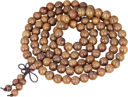 Kalanka-108 Mala Bracelet De Méditation En Bois Naturel,Collier De Prière Bouddhiste Avec 108 Perles De 8mm,Mala Tibétain Pour Homme Et Femme,Protection Et Harmonie Assurées