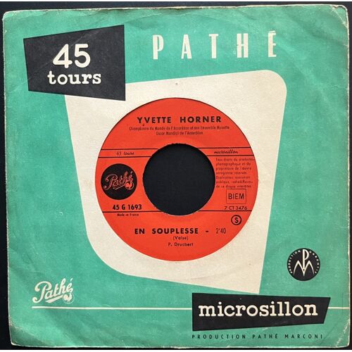 Yvette Horner : En Souplesse / Amusette [Vinyle 45 Tours 7"] 1960