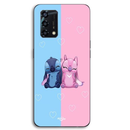 Coque Pour Oppo A95 Stitch Angel mignon bleu rose Maniacase