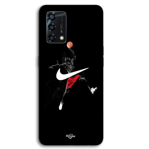Coque Pour Oppo A95 Nike Jordan logo fond noir Maniacase