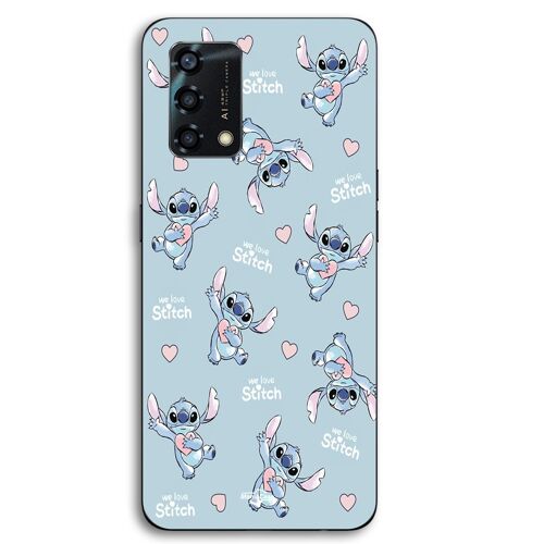 Coque Pour Oppo A95 Stitch love coeur rose Maniacase