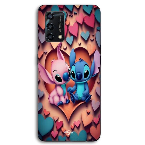 Coque Pour Oppo A95 Stitch Angel coeur coloré Maniacase