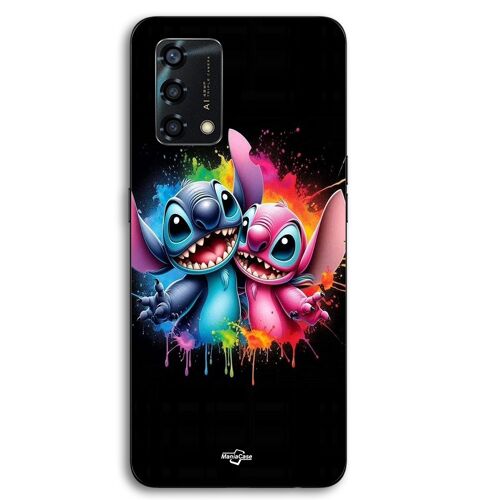 Coque Pour Oppo A95 Stitch Angel peinture coloré Maniacase