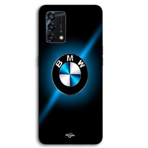 Coque Pour Oppo A95 Logo BMW noir et bleu brillant Maniacase