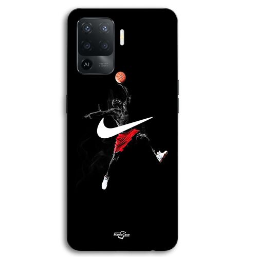 Coque Pour Oppo A94 Nike Jordan logo fond noir Maniacase