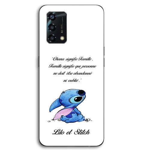 Coque Pour Oppo A95 Stitch Lilo famille blanc Maniacase