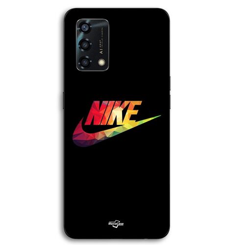 Coque Pour Oppo A95 Nike logo coloré front noir Maniacase