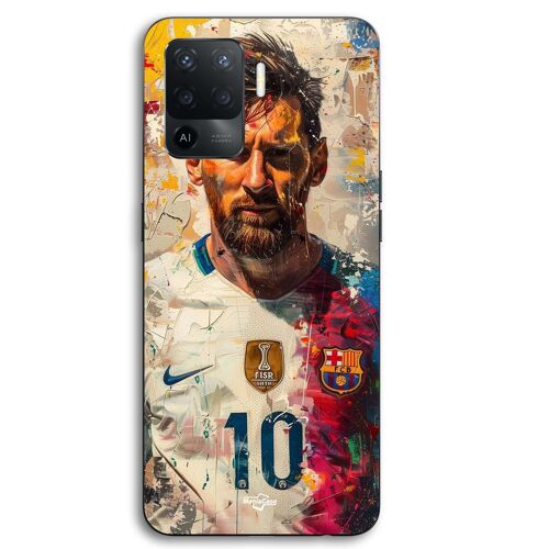 Coque Pour Oppo A94 Messi Barcelone Argentine champion prime n°10 Maniacase