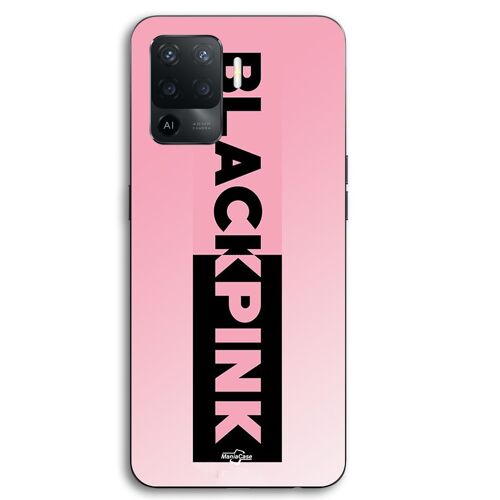 Coque Pour Oppo A94 Blackpink logo rose et noir Maniacase