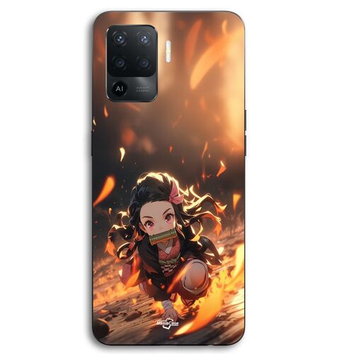 Coque Pour Oppo A94 Demon Slayer Nezuko 3D art anime Manga Maniacase