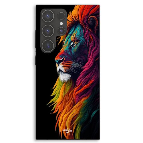 Coque Pour Samsung Galaxy S23 Ultra Lion Majestueux Coloré Maniacase