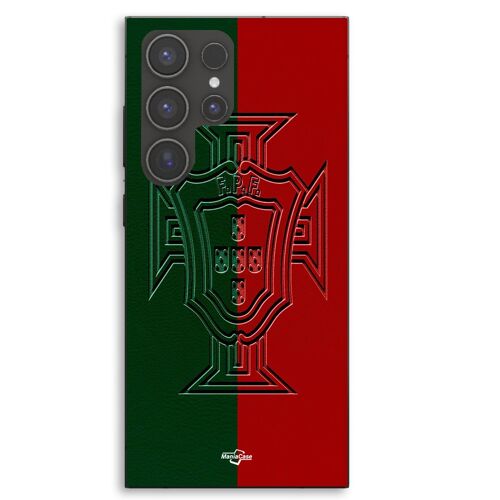 Coque Pour Samsung Galaxy S23 Ultra Portugal logo vert et rouge Maniacase