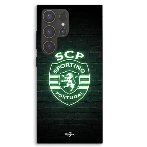 Coque Pour Samsung Galaxy S23 Ultra SCP sporting portugal lumineux fond noir Maniacase