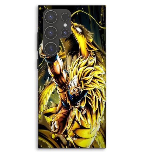 Coque Pour Samsung Galaxy S23 Ultra Son Goku Super Saiyan SSJ3 Attaque point Dragon Maniacase