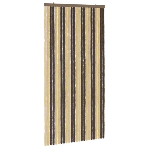 Vidaxl Rideau Anti-Insectes En Chenille Marron Foncé Et Beige