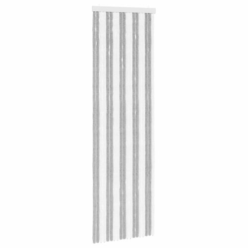 Vidaxl Rideau Anti-Insectes En Chenille Gris Et Blanc 56 X 185 Cm