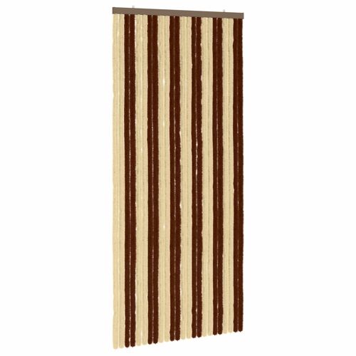Vidaxl Rideau Anti-Insectes En Chenille Marron Et Beige 100 X 220 Cm