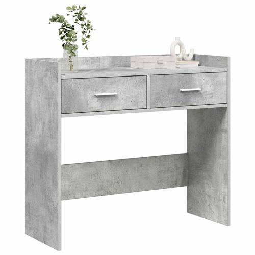 vidaXL Table console Gris béton 90 x 35 x 80 cm Bois d'ingénierie