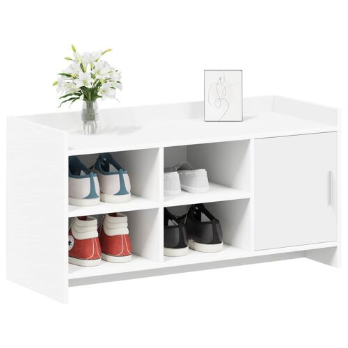 vidaXL Cabinet à chaussures Blanc 100 x 39,5 x 51 cm Bois d'ingénierie