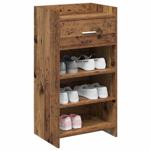 vidaXL Cabinet à chaussures avec tiroir Bois ancien 48 x 36 x 92 cm