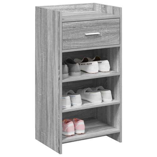 vidaXL Cabinet à chaussures avec tiroir Sonoma gris 48 x 36 x 92 cm